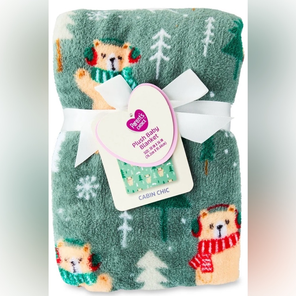 Parent's Choice Cabin Chic Baby Blanket, Green, 30" x 36"